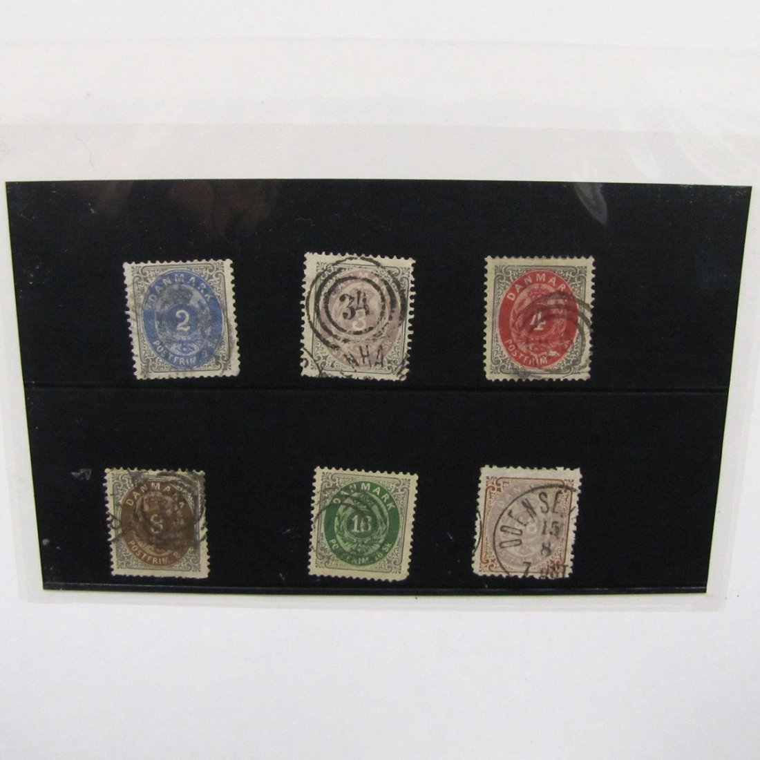 POSTAGE STAMP-DENMARK, SCOTT CATALOG #16-20 : POSTAGE STAMP-DENMARK, SCOTT CATALOG #16-20 AND #24, USED CATALOG VALUE $650.00