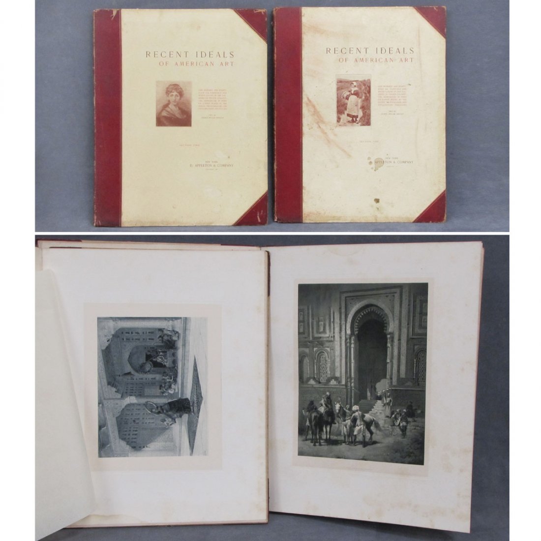 LOT (2) INCLUDING FOLIO VOLUMES-AMERICAN ART: LOT (2) INCLUDING FOLIO VOLUMES 1 & 2, RECENT IDEALS OF AMERICAN ART, GEORGE W. SHELDON, D. APPLETON & CO., 1888 #110/500 COPIES