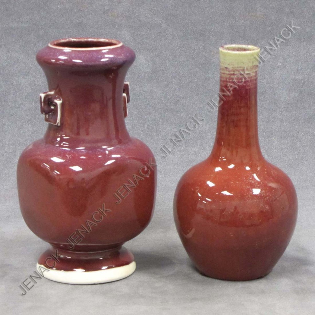 LOT (2) CHINESE PORCELAIN SANG DE BOEUF VASES: LOT (2) CHINESE PORCELAIN SANG DE BOEUF VASES, 19/20TH CENTURY. HEIGHT 8 1/2"