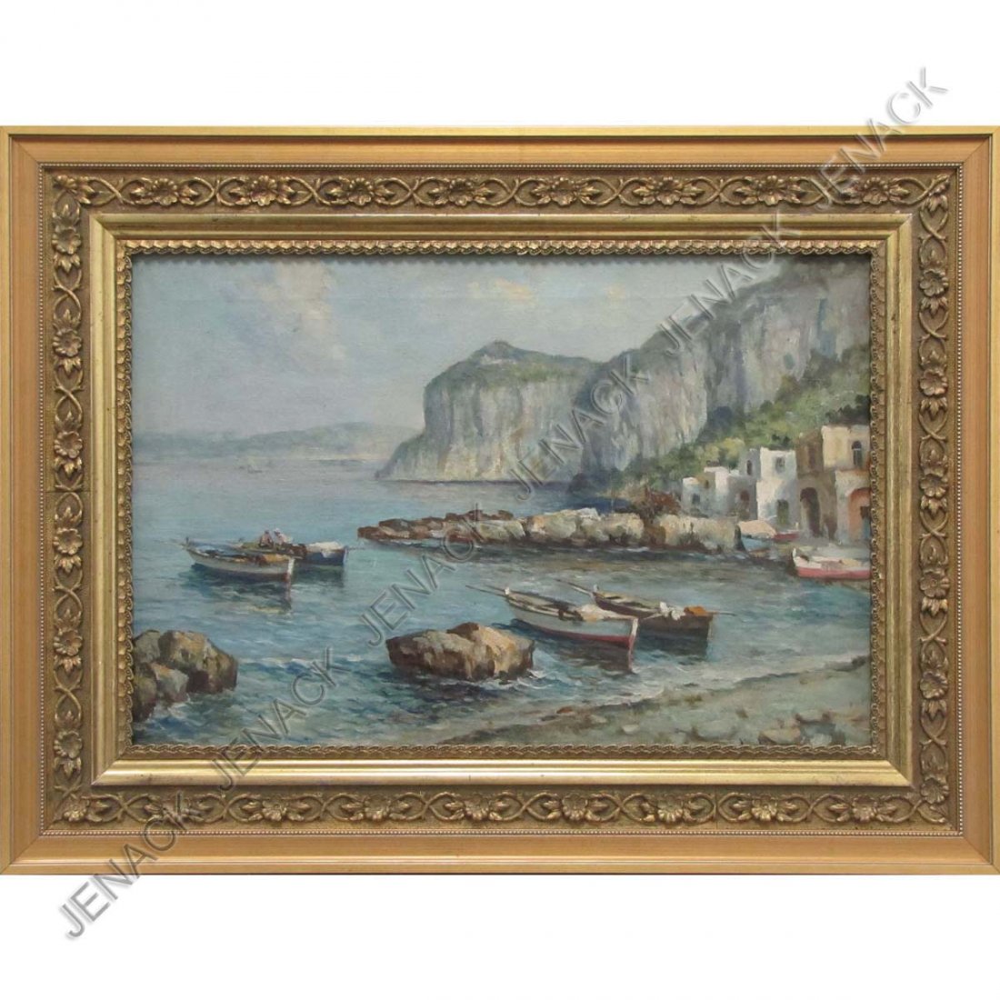 GIUSEPPE SALVATI (ITALIAN 20TH CENTURY), OIL: GIUSEPPE SALVATI (ITALIAN 20TH CENTURY), OIL ON CANVAS, CAPRI, SIGNED. 16 X 24"; FRAMED 23 1/2 X 31"