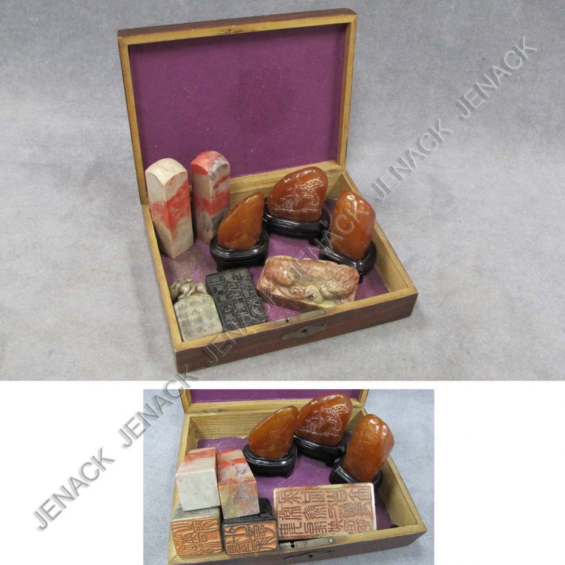LOT (8) ASSORTED CHINESE CARVED STONE SEALS: LOT (8) ASSORTED CHINESE CARVED STONE SEALS