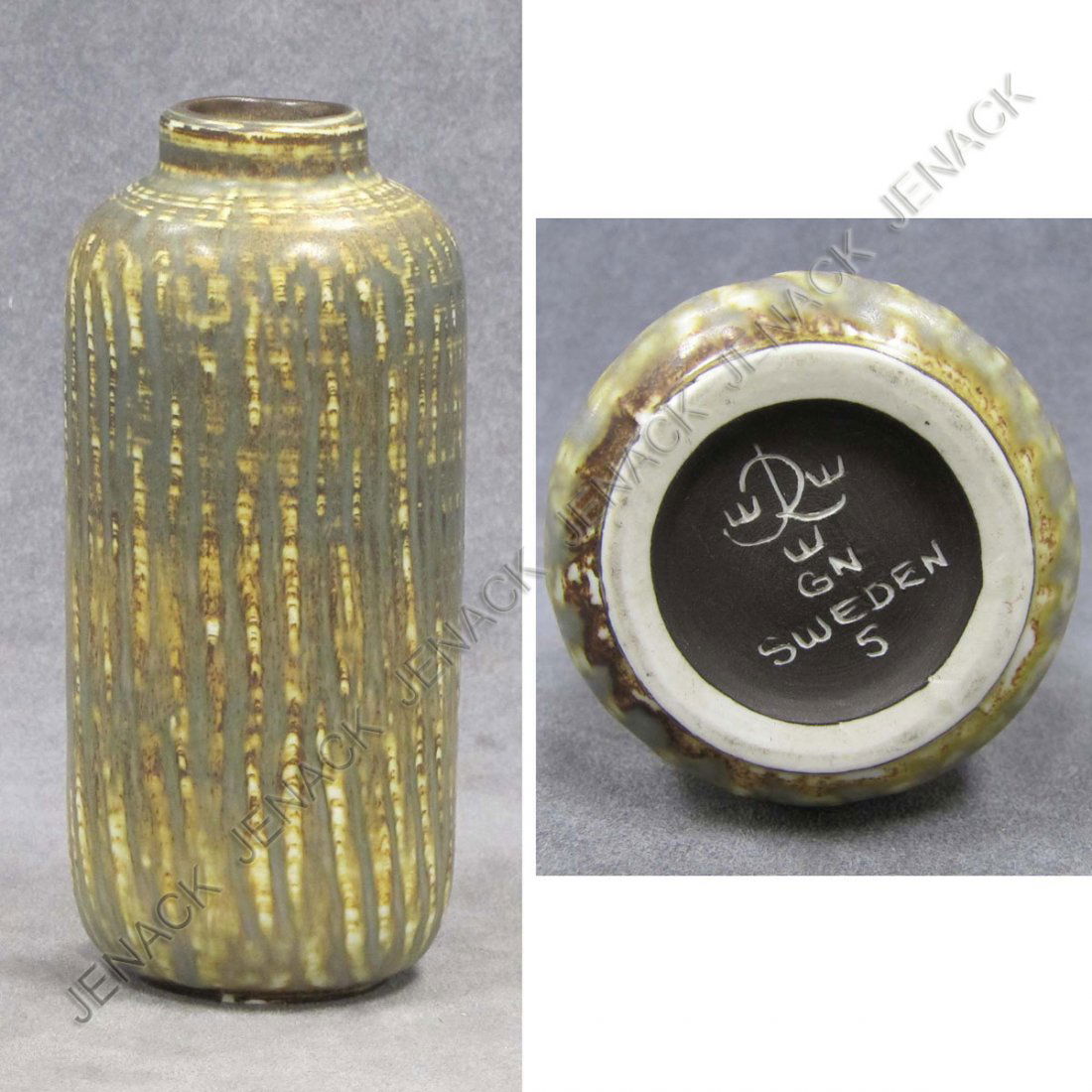 VINTAGE RORSTRAND ART POTTERY VASE, SIGNED: VINTAGE RORSTRAND ART POTTERY VASE, SIGNED GUNNAR NYLUND. HEIGHT 6 3/4"