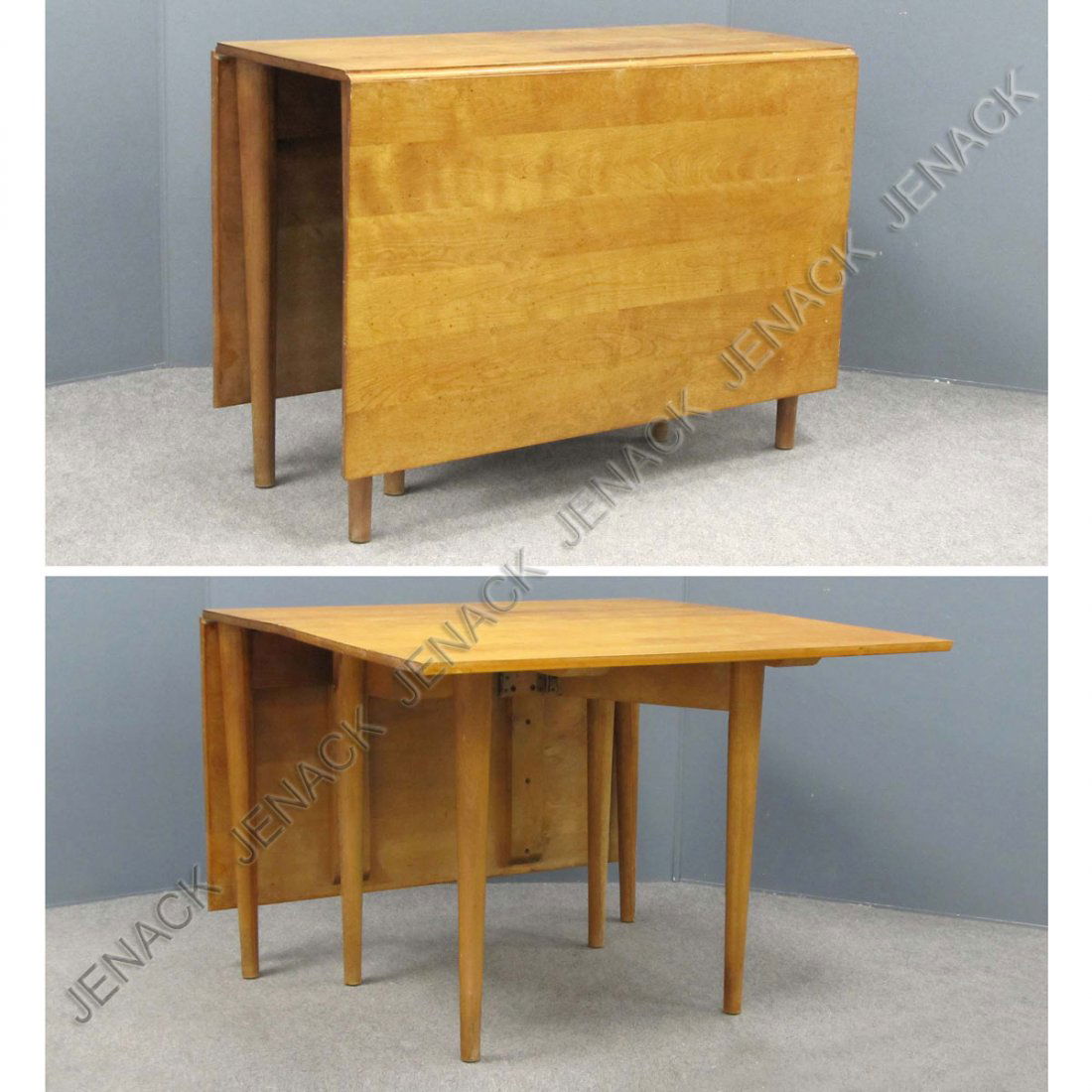 RUSSEL WRIGHT GATE LEG DINING TABLE: RUSSEL WRIGHT GATE LEG DINING TABLE FOR CONANT BALL. HEIGHT 30"; WIDTH 42"