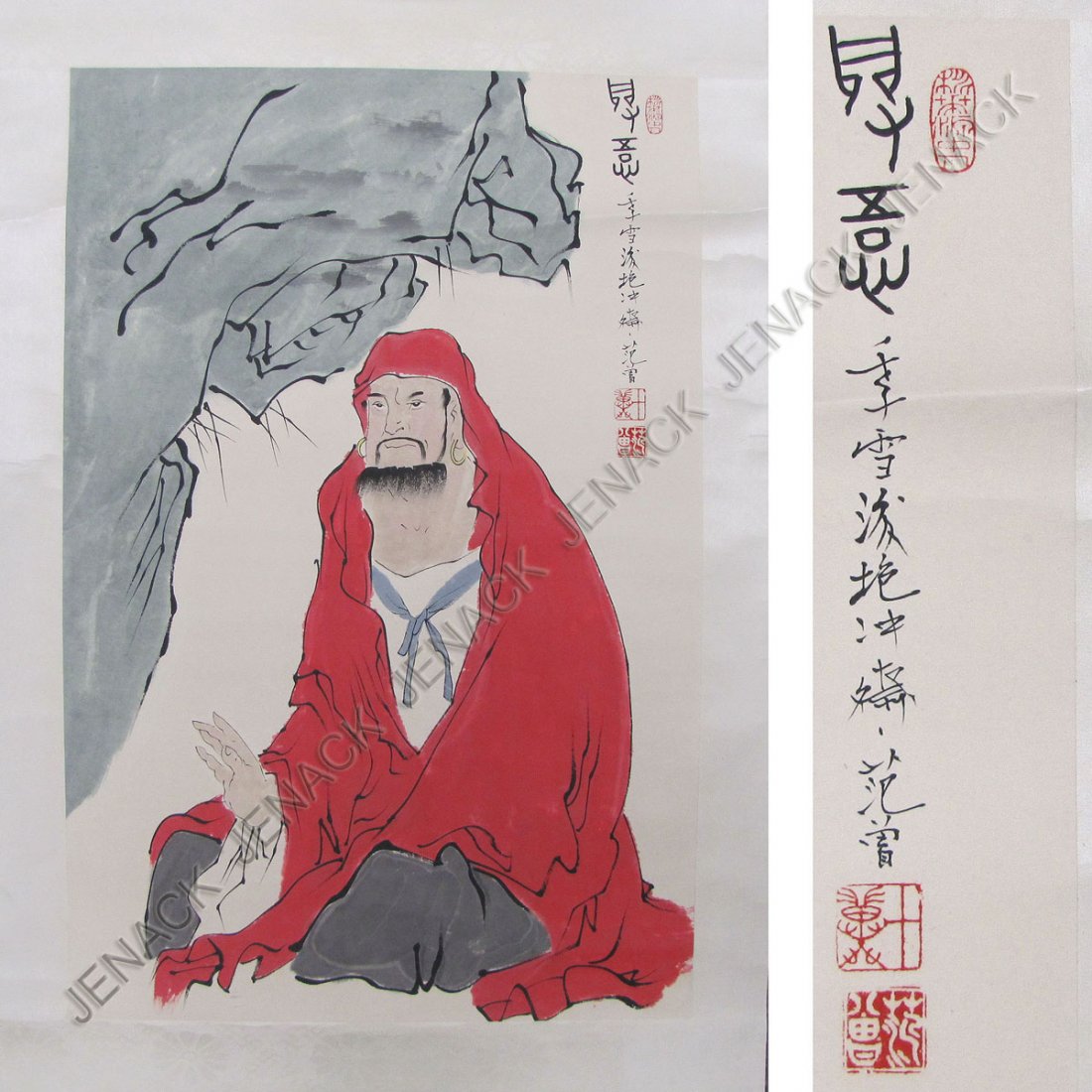 MANNER OF GUAN SHAN YUE, CHINESE SCROLL PAINTING : MANNER OF GUAN SHAN YUE, CHINESE SCROLL PAINTING ON PAPER, SCHOLAR. 26 X 17"