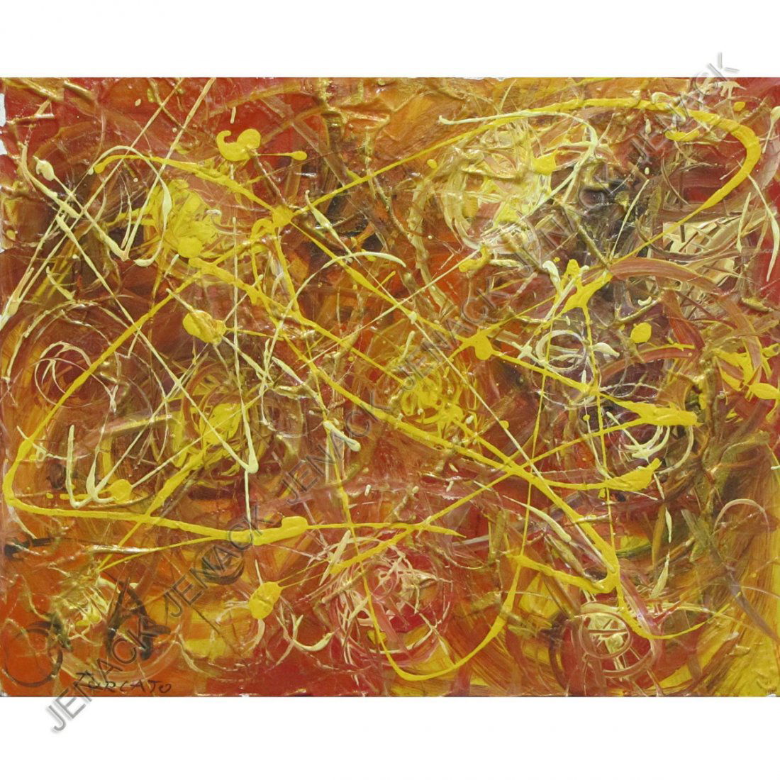 GIULIO TURCATO (ITALIAN 1912-1995), OIL: GIULIO TURCATO (ITALIAN 1912-1995), OIL AND ACRYLIC/PANEL, UNTITLED, SIGNED. 12 1/2 X 15 3/4"