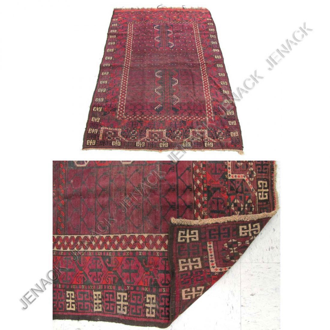 ANTIQUE AFGHAN KACHLI RUG: ANTIQUE AFGHAN KACHLI RUG. 4' X 6'