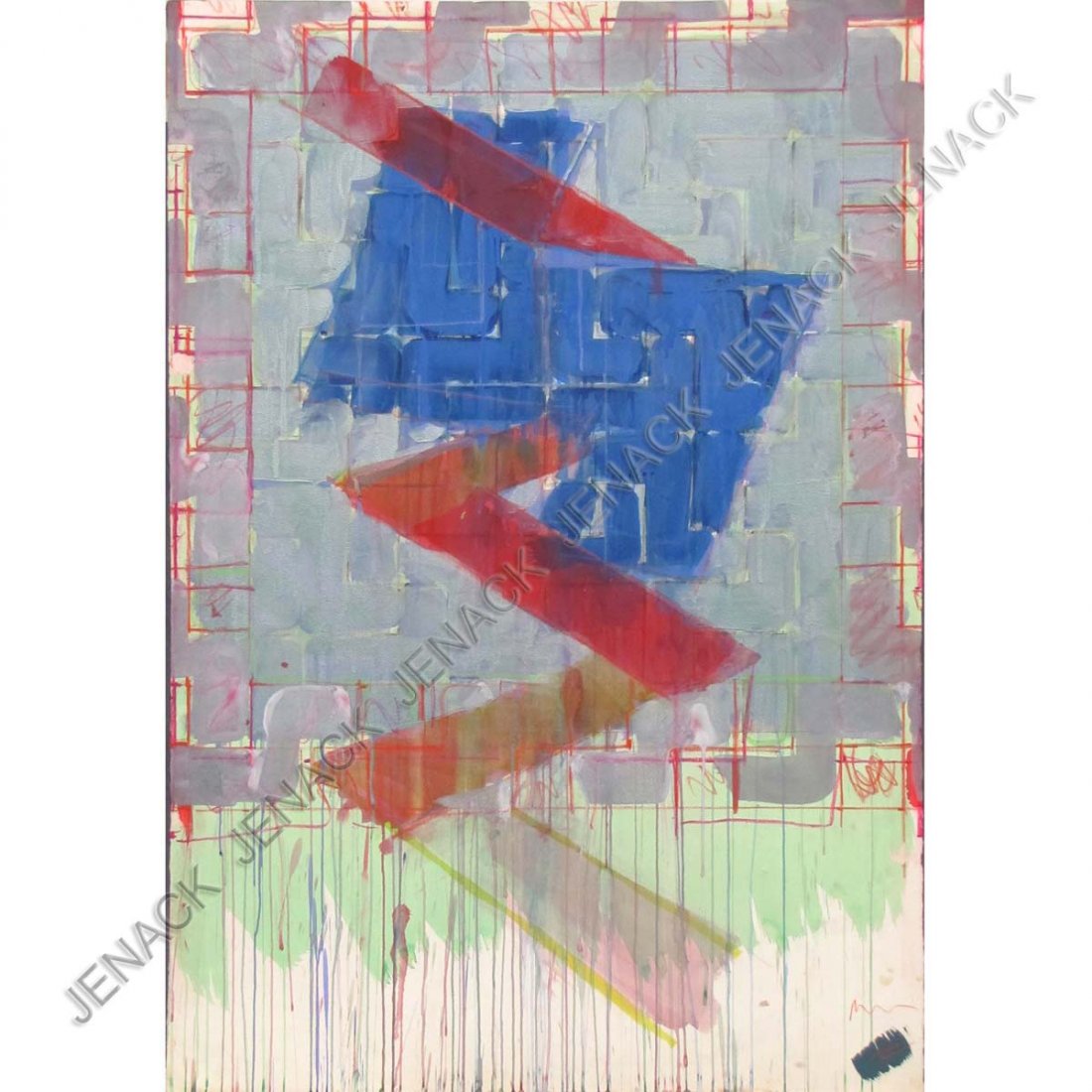 RICHARD SMITH (BRITISH 1931-), LITHOGRAPH WITH HAN: RICHARD SMITH (BRITISH 1931-), LITHOGRAPH WITH HAND COLOR, UNTITLED/SIGNED, C.1982. SHEET 43 X 31"