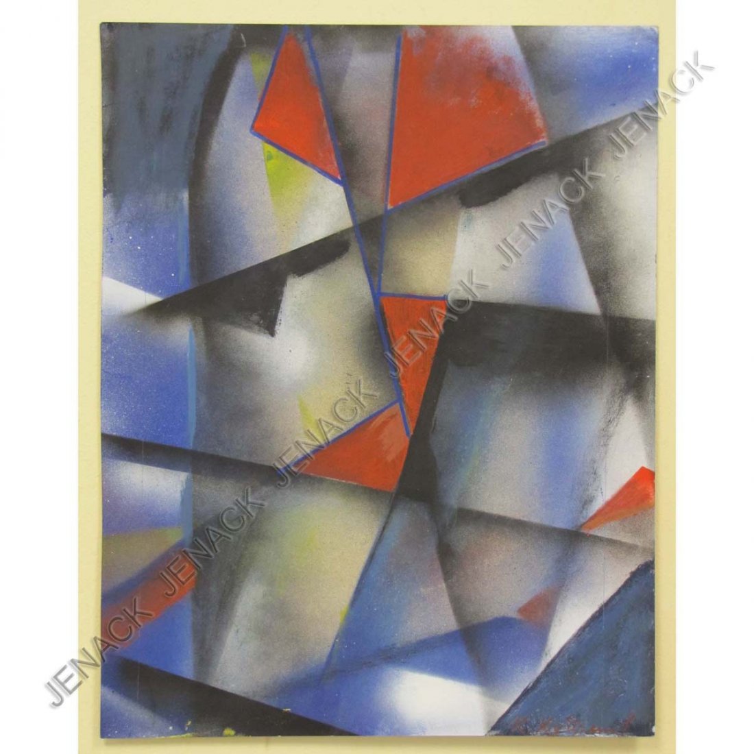 IVAN ALEXEEVICH KUDRIASHEV (RUSSIAN 1896-1972): IVAN ALEXEEVICH KUDRIASHEV (RUSSIAN 1896-1972), GOUACHE ON PAPER, UNTITLED COMPOSITION, SIGNED. SHEET 13 X 10 1/4"
