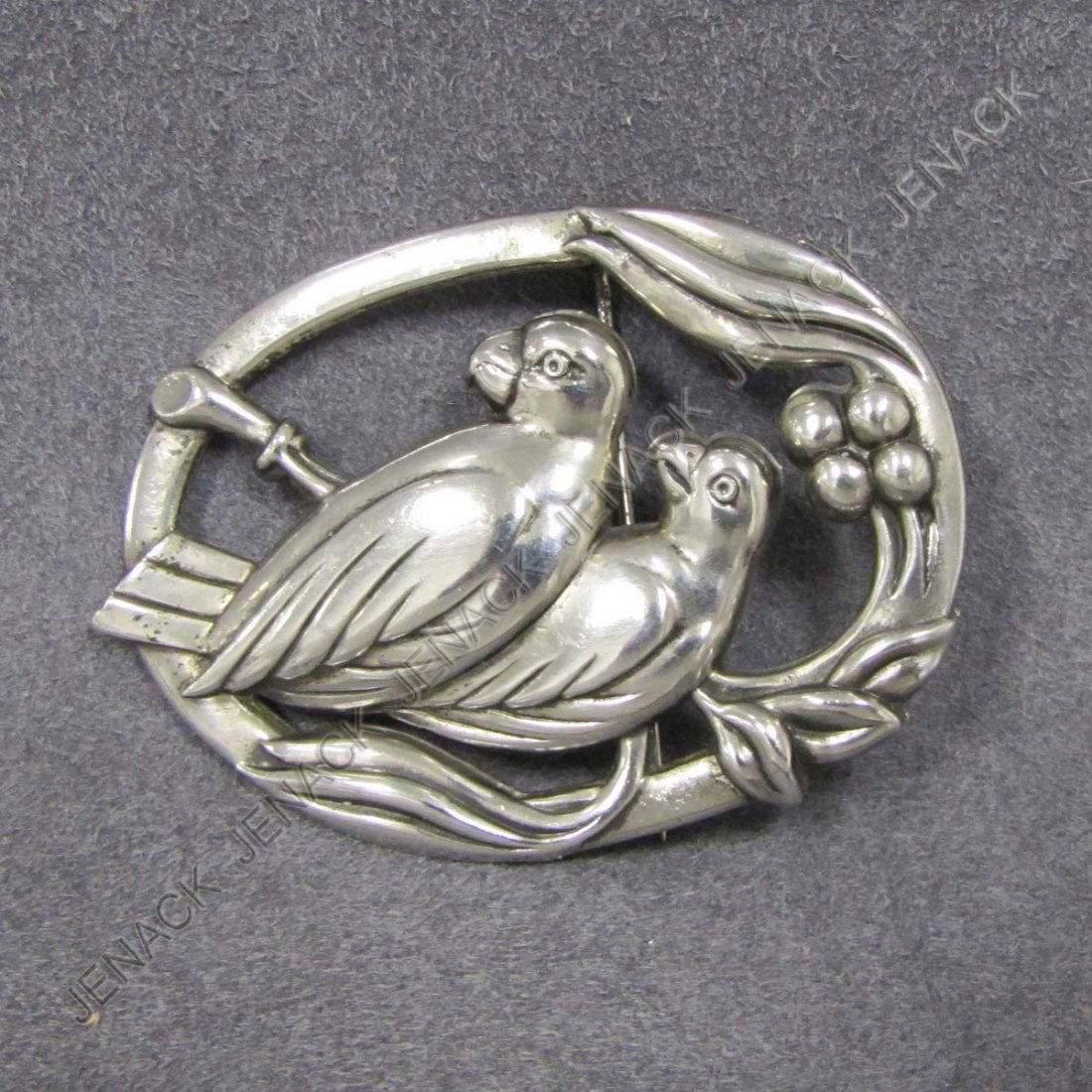 STERLING CRAFT BY CORO JENSEN STYLE BROOCH: STERLING CRAFT BY CORO JENSEN STYLE BROOCH. 1 5/8 X 2 1/4"; 0.75 OZT