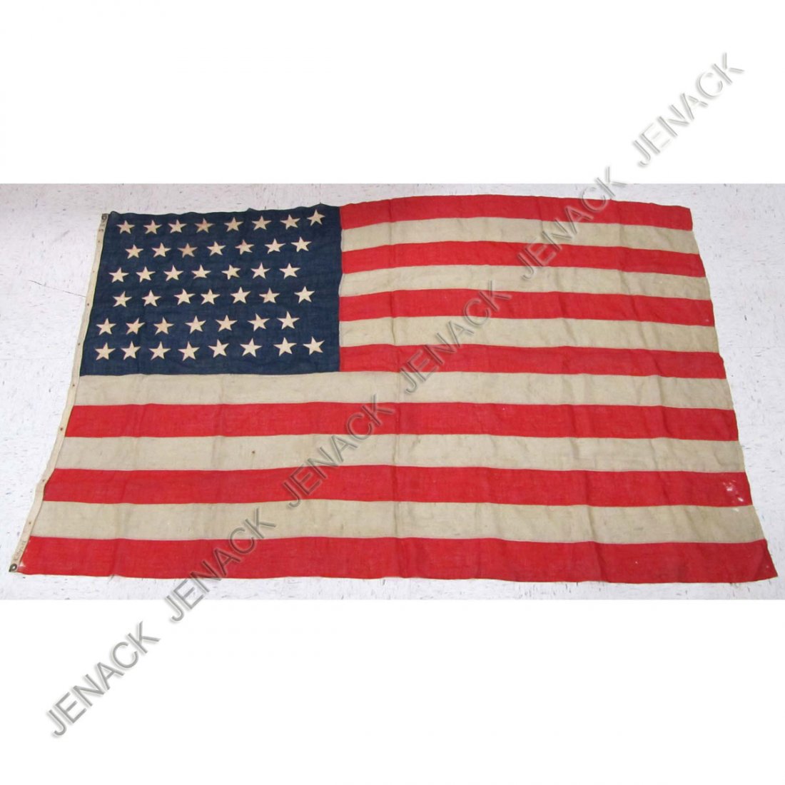 VINTAGE LINEN U.S. FLAG, INDIAN WARS ERA, 1891-189: VINTAGE LINEN U.S. FLAG, INDIAN WARS ERA, 1891-1896. 5 X 8'