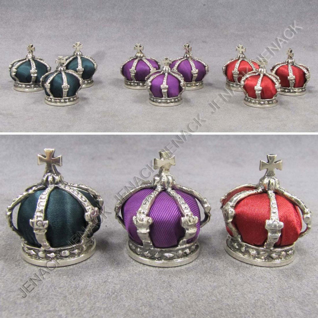 173 LOT (9) FABERGE STERLING CROWN CARD HOLDERS