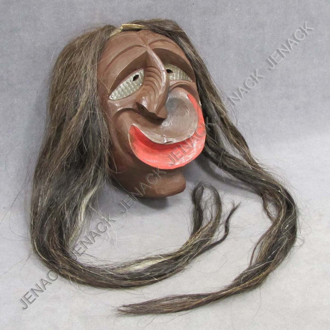 IROQUOIS CARVED FALSE FACE MASK: IROQUOIS CARVED FALSE FACE MASK. HEIGHT 10"