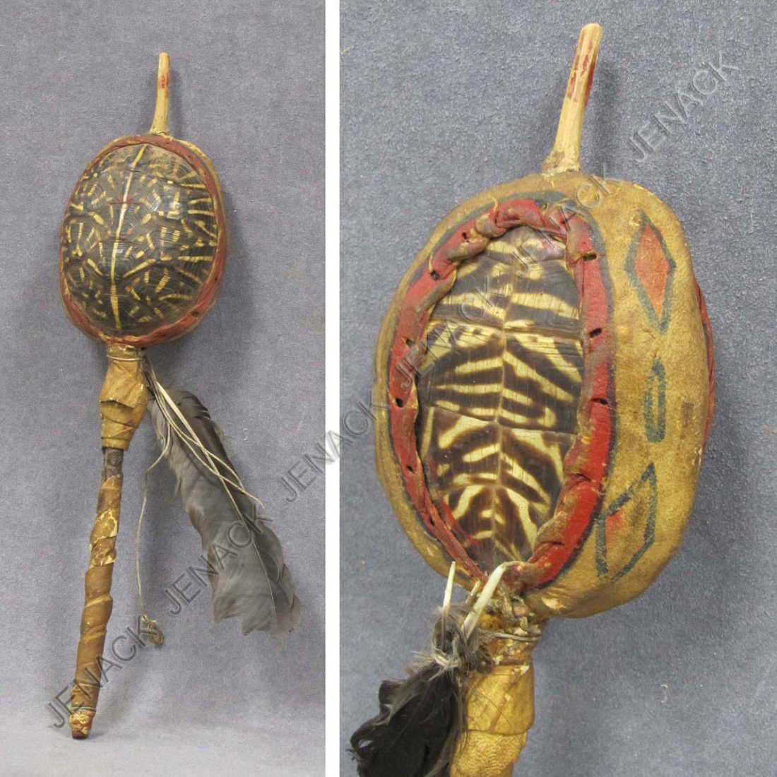 237: VINTAGE NATIVE AMERICAN TURTLE SHELL RATTLE