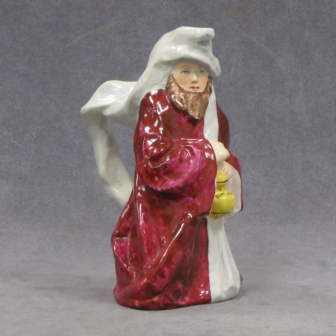 ROYAL DUX PORCELAIN FIGURAL PITCHER: ROYAL DUX PORCELAIN FIGURAL PITCHER, SIGNED AND LABELED. HEIGHT 8 1/2"