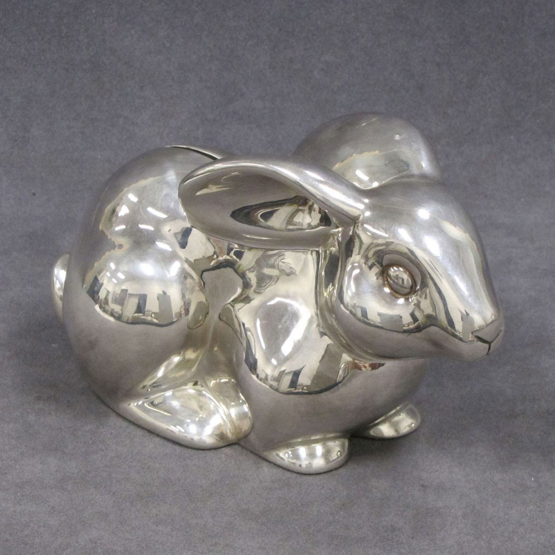 TIFFANY & CO. STERLING SILVER RABBIT COIN BANK