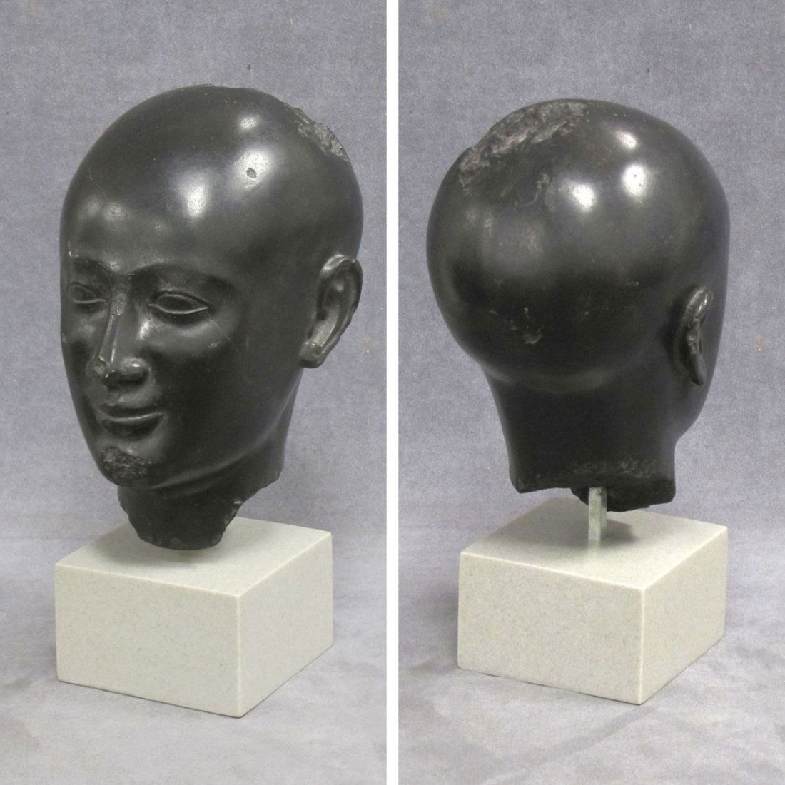 CAST STONE REPLICA-EGYPTIAN PHARAOH'S HEAD: CAST STONE REPLICA-EGYPTIAN PHARAOH'S HEAD. HEIGHT 12 1/2"