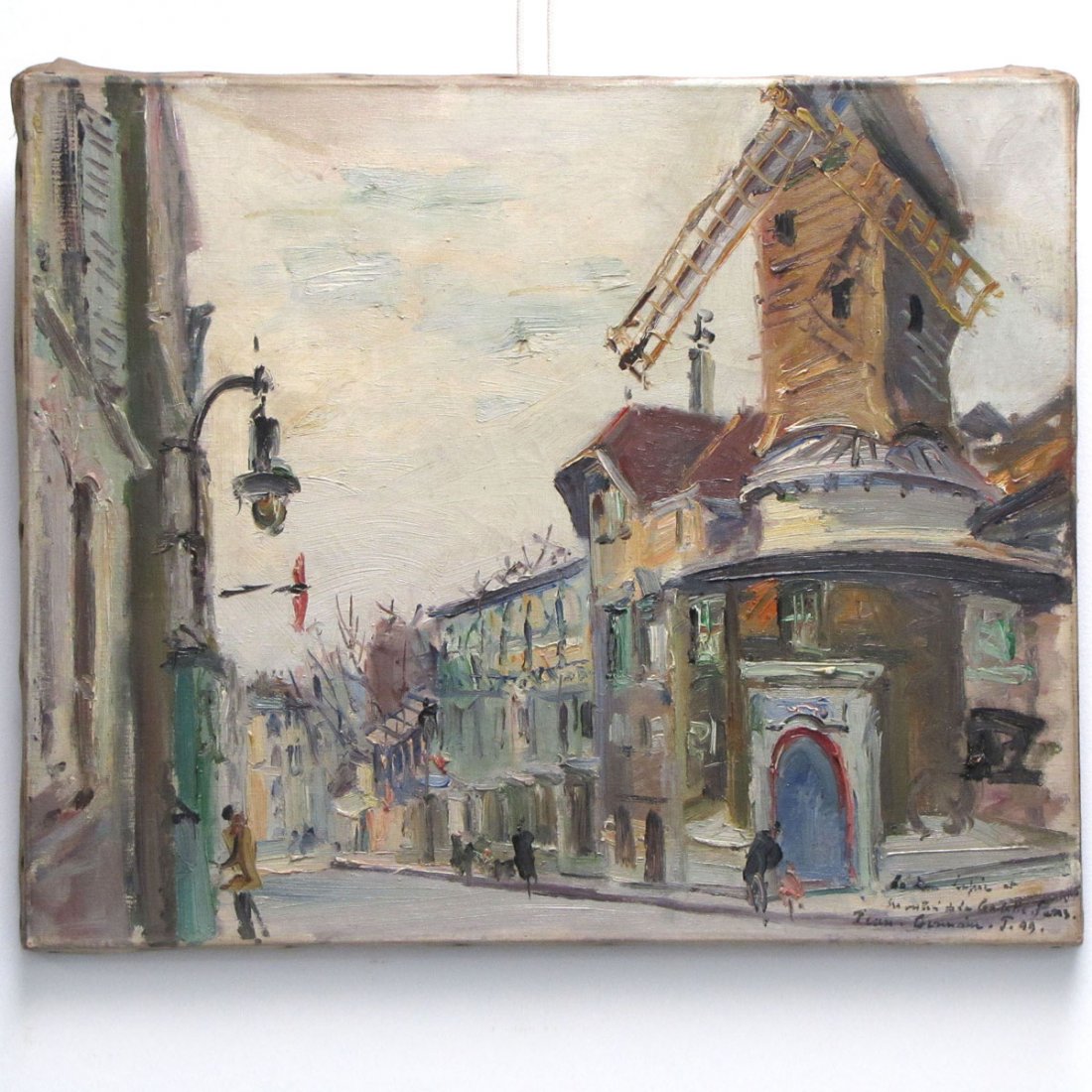 JEAN GERMAIN-JACOB (FRENCH 1900-), OIL ON CANVAS : JEAN GERMAIN-JACOB (FRENCH 1900-), OIL ON CANVAS, "LE MOULIN DE LA GALETTE, PARIS", SIGNED AND TITLED. 15 X 18"