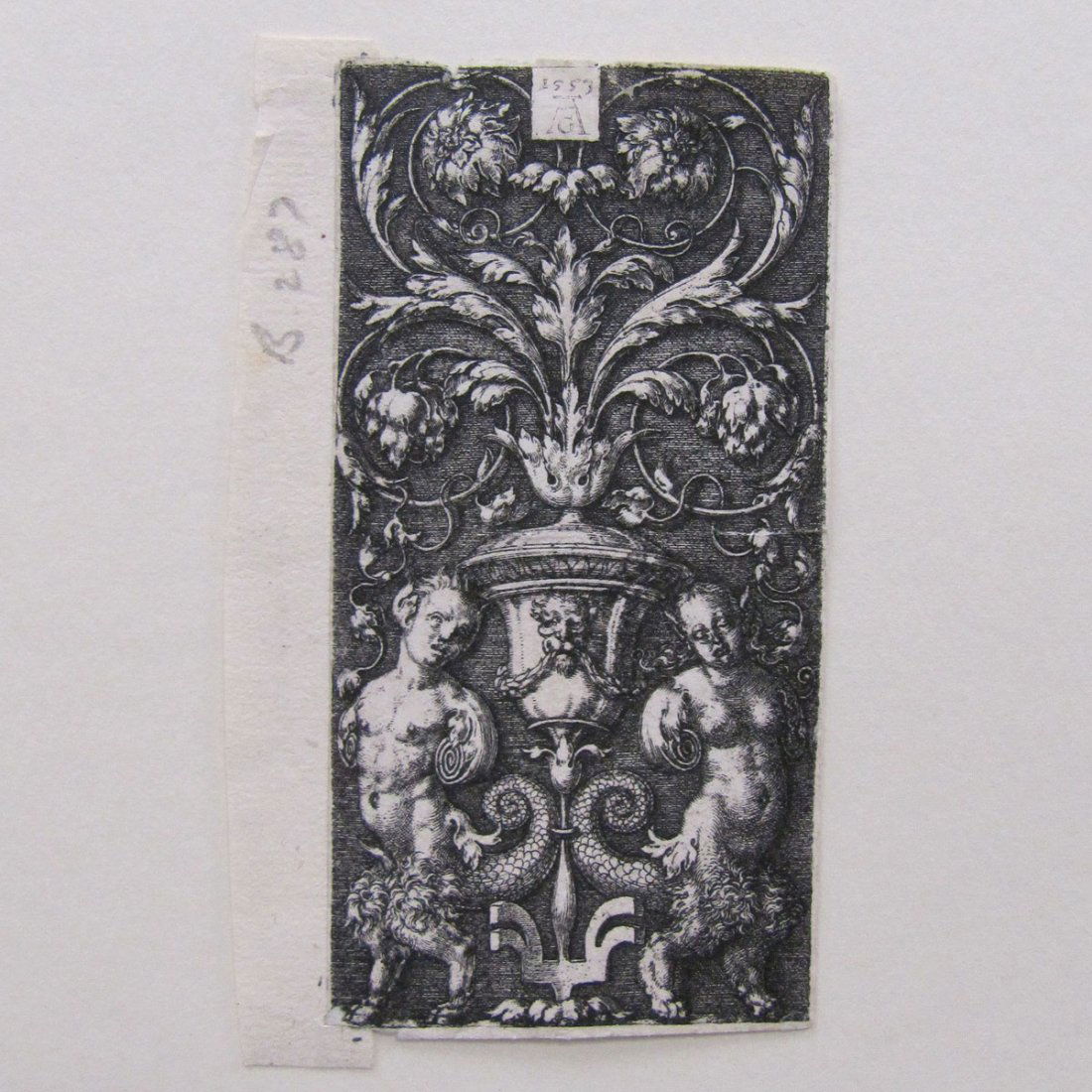 HEINRICH ALDEGREVER (GERMAN 1502-1555), ENGRAVING : HEINRICH ALDEGREVER (GERMAN 1502-1555), ENGRAVING, ARCHITECTURAL STUDY (B.287), SIGNED 16TH CENTURY. PLATE 3 3/4 X 2"