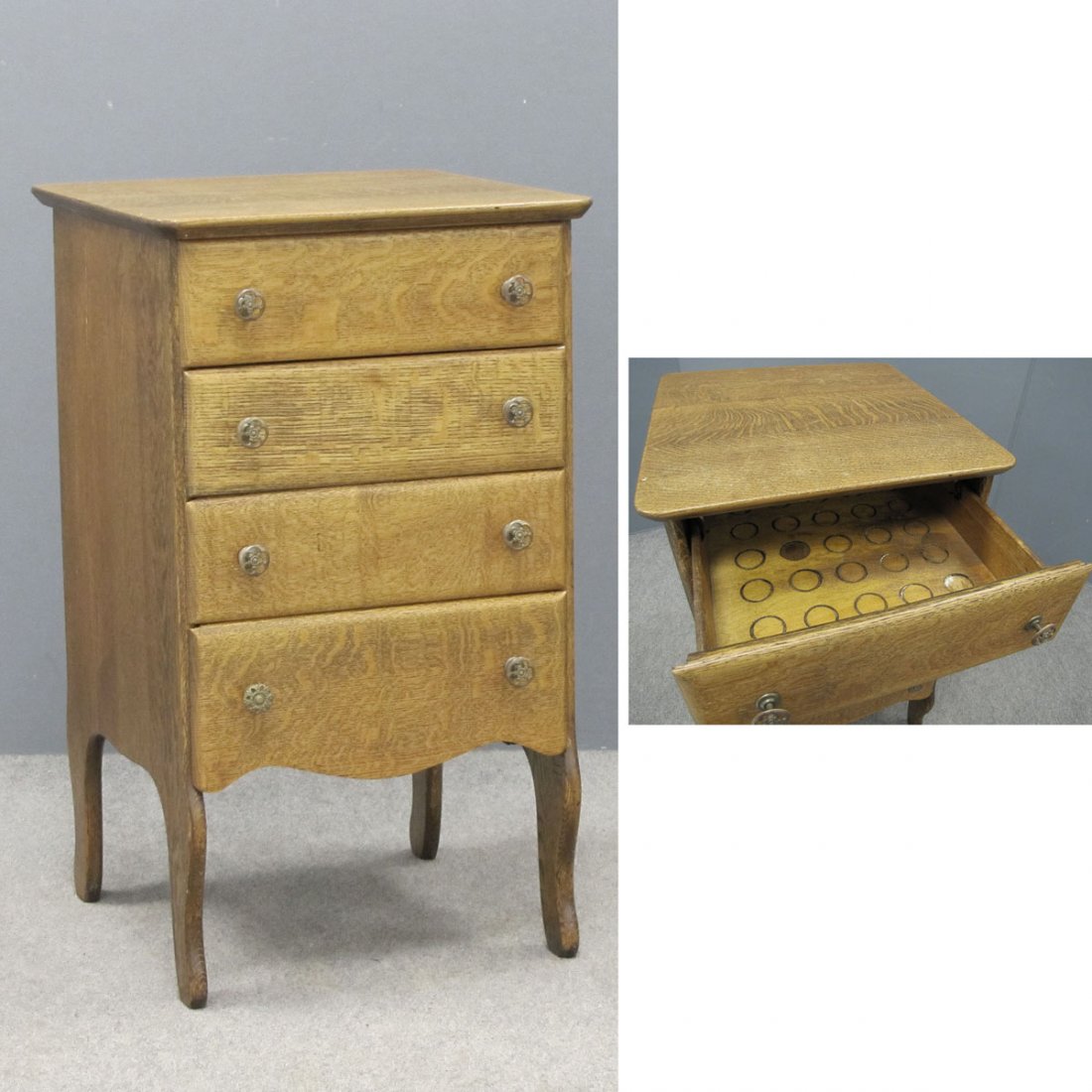 VINTAGE OAK CYLINDER PHONOGRAPH CABINET: VINTAGE OAK CYLINDER PHONOGRAPH CABINET. HEIGHT 33"; WIDTH 17"
