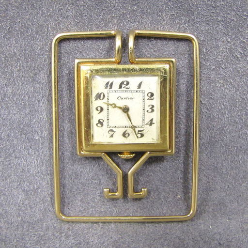 Vintage Cartier 14k 15 Jewel Money Clip Watch Apr 07 2013 William J Jenack Auctioneers In Ny