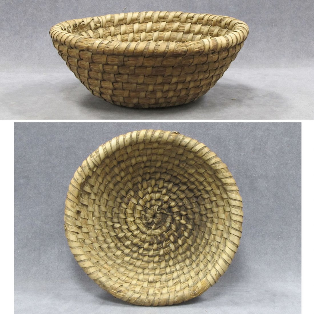 PENNSYLVANIA RYE STRAW BAKING BASKET: PENNSYLVANIA RYE STRAW BAKING BASKET. DIAMETER 12"