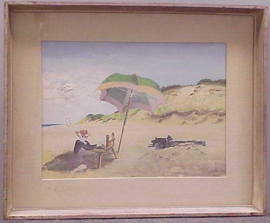 GOUACHE, SIGNED LADISLAS MEDGYES: GOUACHE, PROVINCETOWN 1946, SIGNED LADISLAS MEDGYES (HUNGARIAN/AMERICAN, 20TH CENTURY)