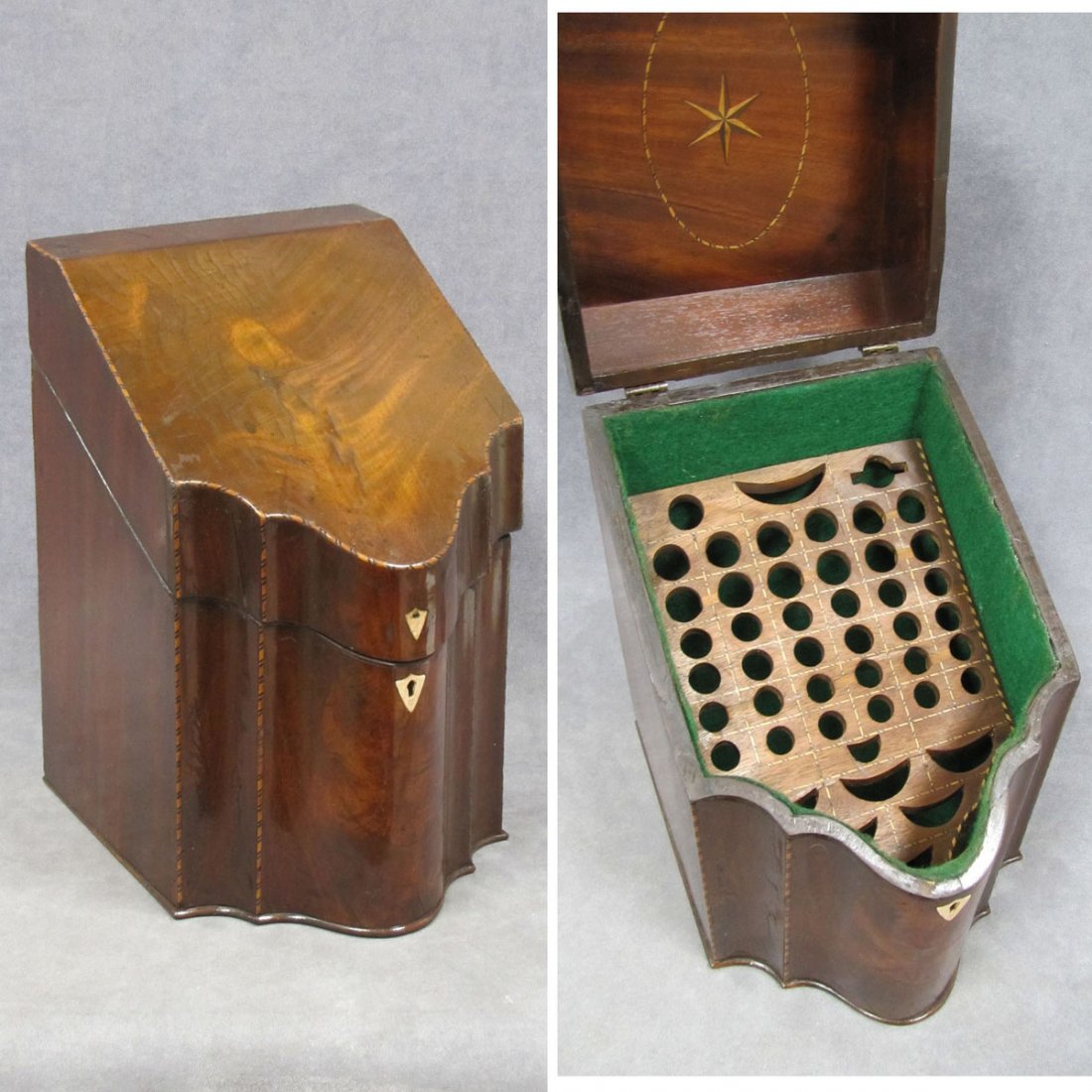 GEORGE III MAHOGANY INLAID KNIFE BOX