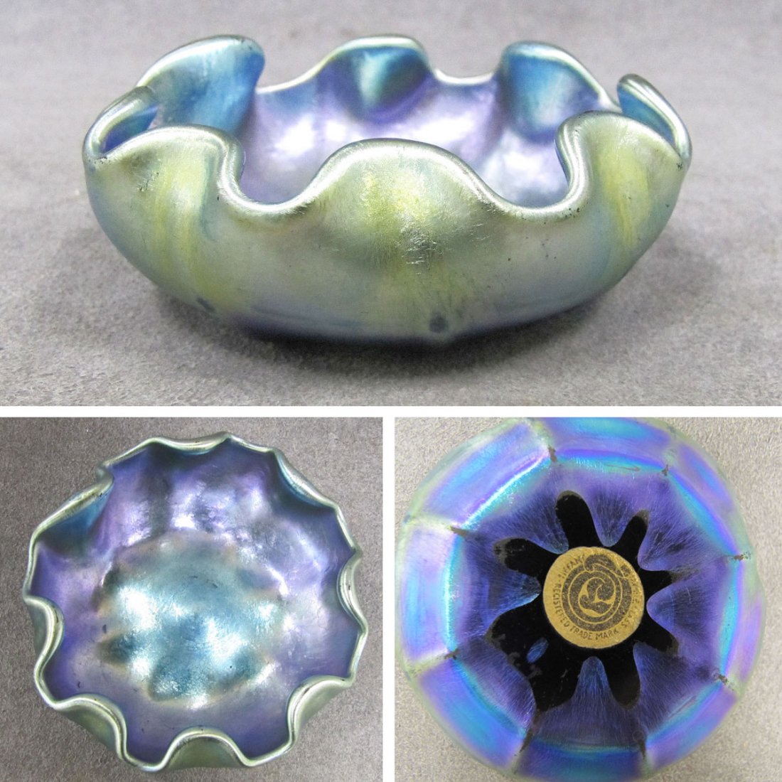 TIFFANY FAVRILE ART GLASS SALT