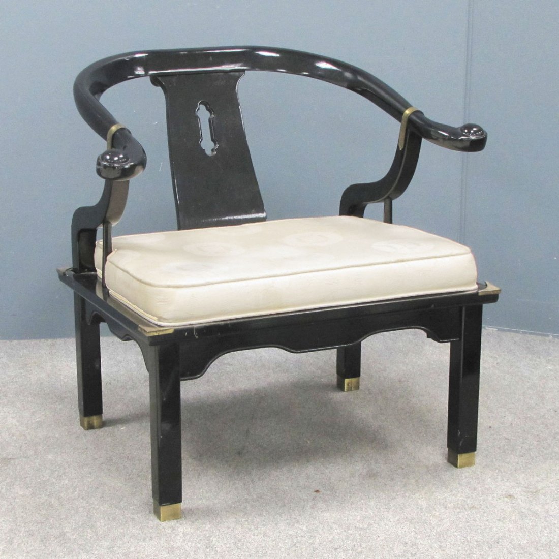 JAMES MONT DESIGN LACQUERED HORSESHOE ARMCHAIR
