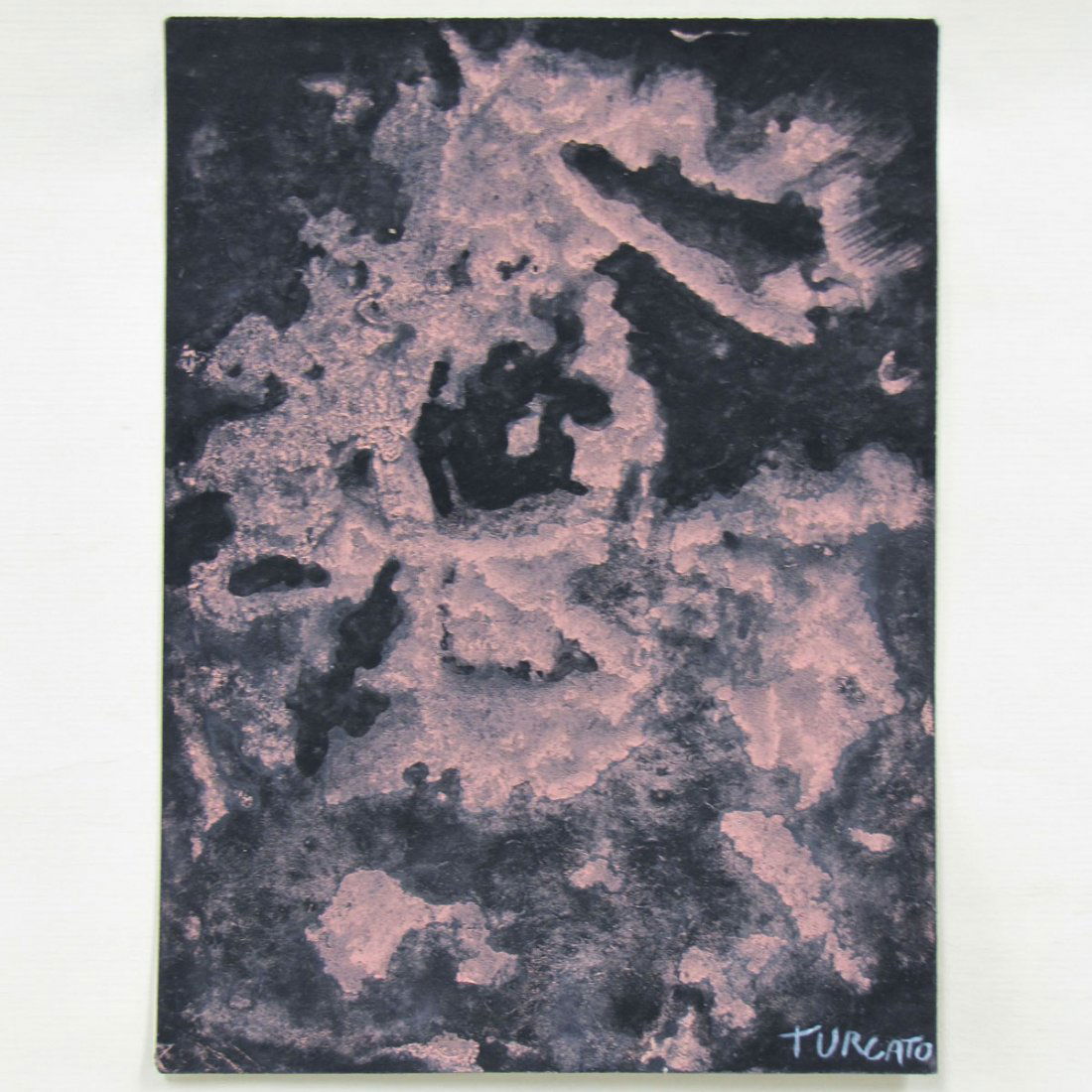 GIULIO TURCATO (ITALIAN 1912-1995), WATERCOLOR : GIULIO TURCATO (ITALIAN 1912-1995), WATERCOLOR, UNTITLED, SIGNED. SHEET 7 1/4 X 5 1/2"