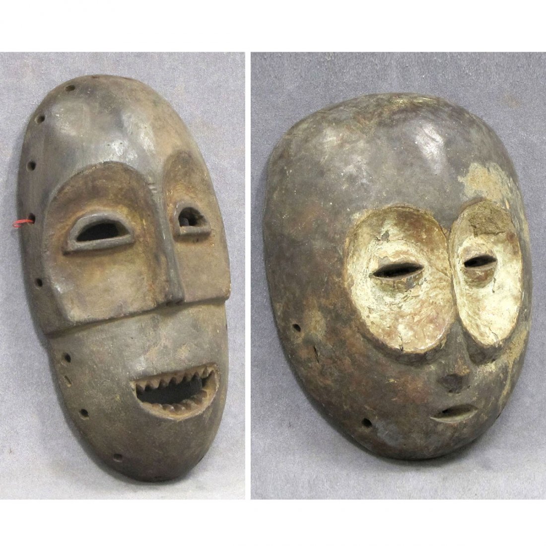 LOT (2) VINTAGE NGBAKE CARVED WOOD MASK