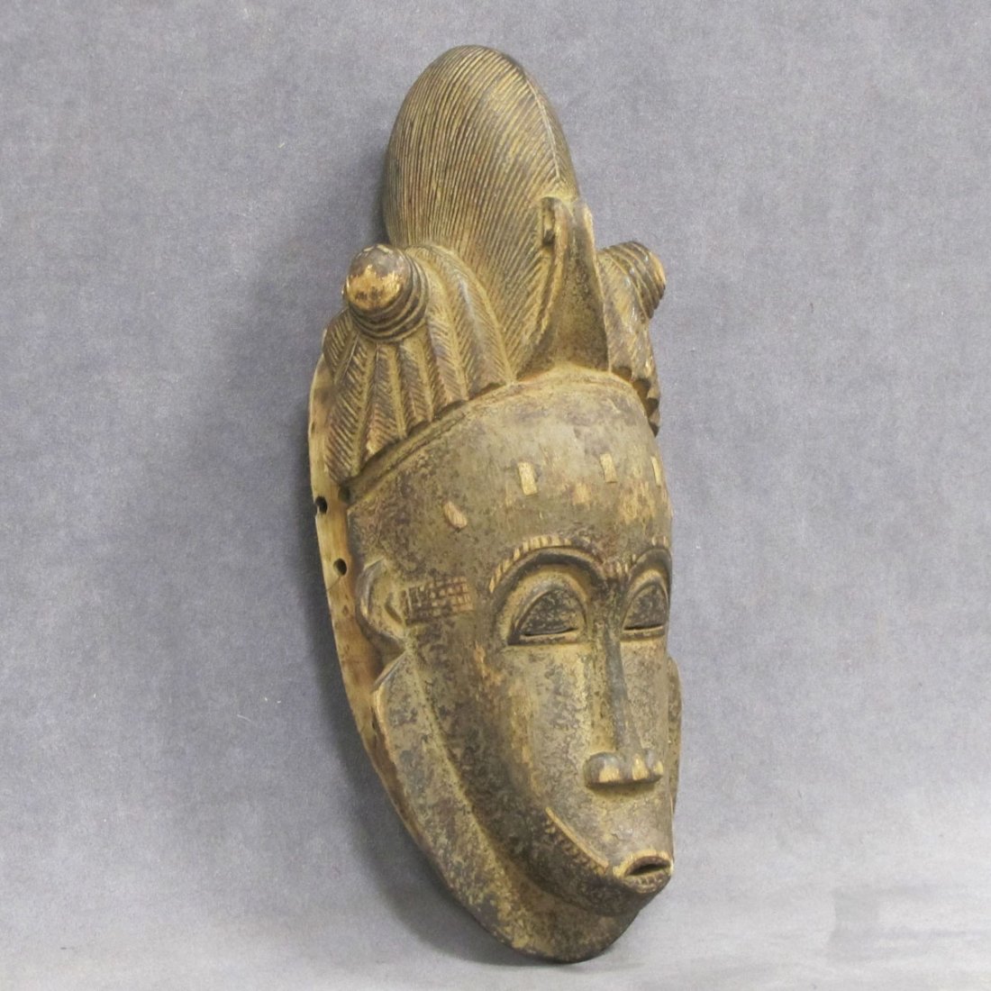 VINTAGE BAULE CARVED WOOD ANCESTOR MASK