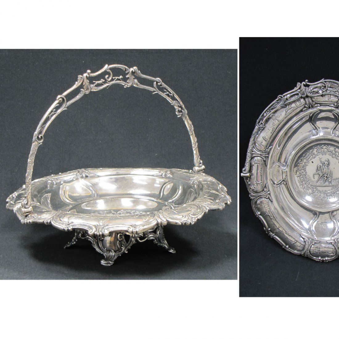 VICTORIAN SILVER PLATE BRIDE'S BASKET