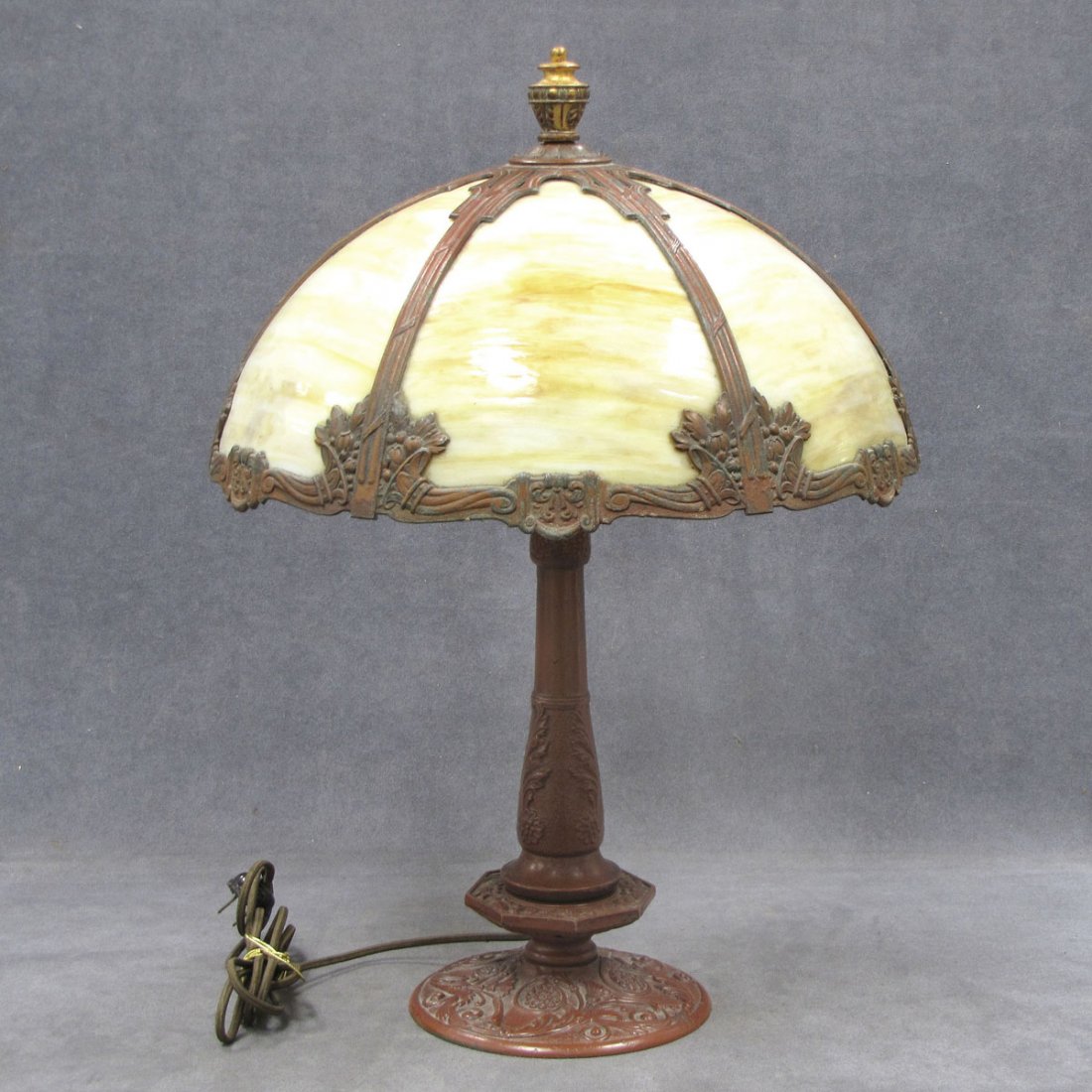ART DECO SLAG GLASS TABLE LAMP