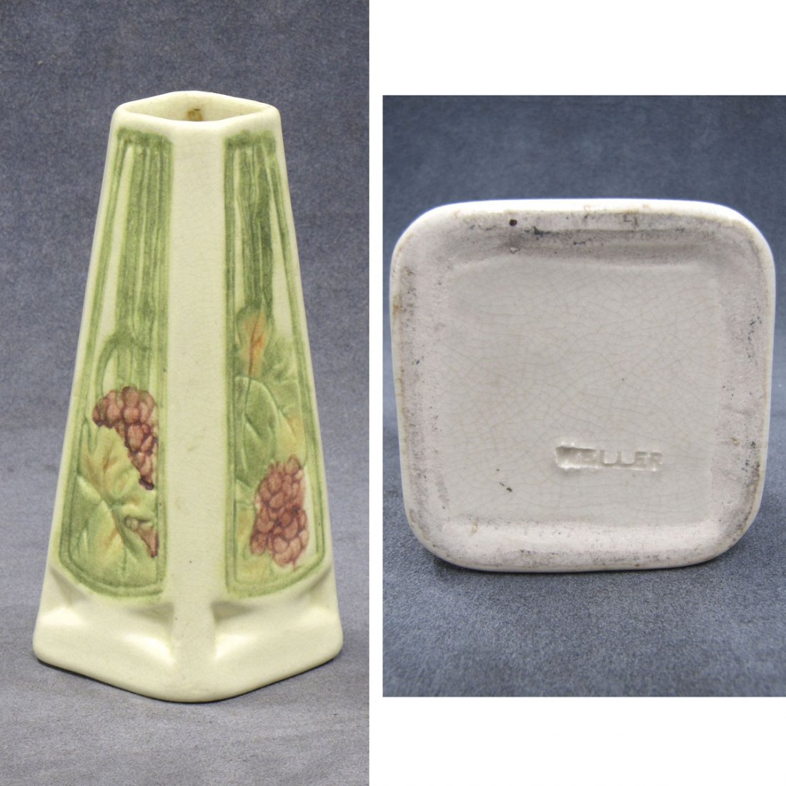 VINTAGE WELLER POTTERY "ROMA" VASE, SIGNED 