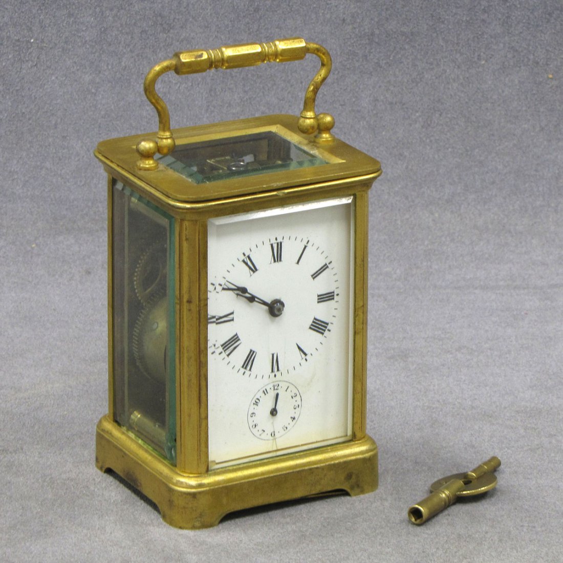 FRENCH BRASS CARRIAGE CLOCK WITH ALARM