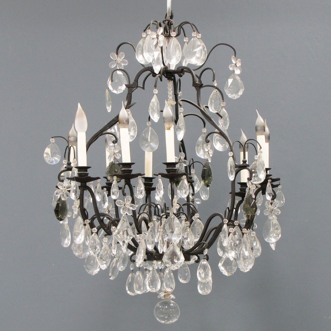 FRENCH/DUTCH BRASS AND CRYSTAL CHANDELIER