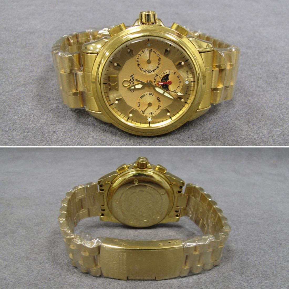 REPLICA-OMEGA GOLD TONE DEVILLE WRISTWATCH