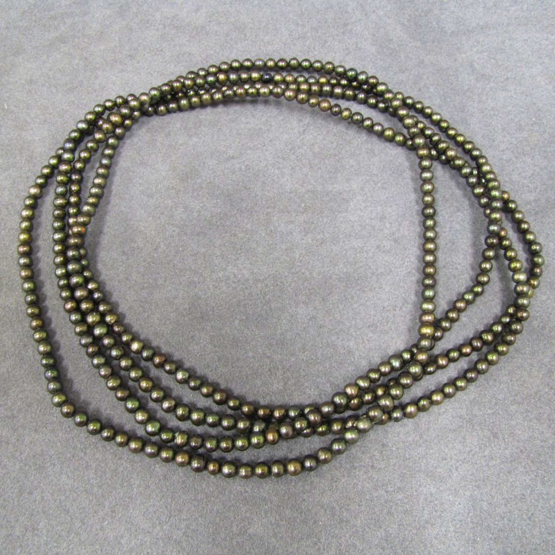 LONG STRAND BLACK CULTURED PEARL NECKLACE (