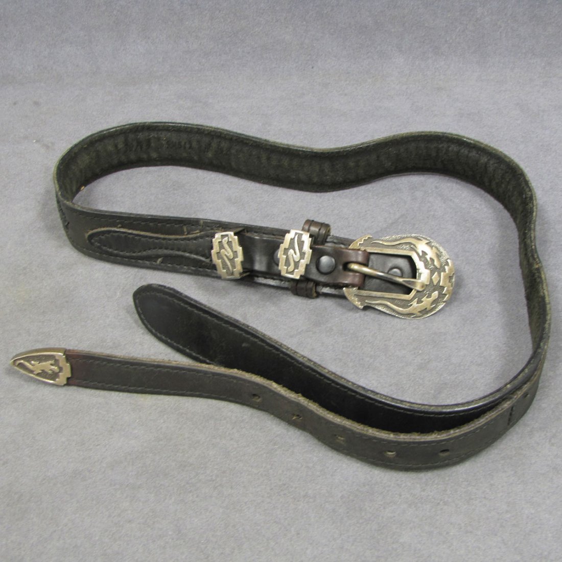 SOUTHWEST AMERICAN INDIAN 925 SILVER ENAMEL BELT