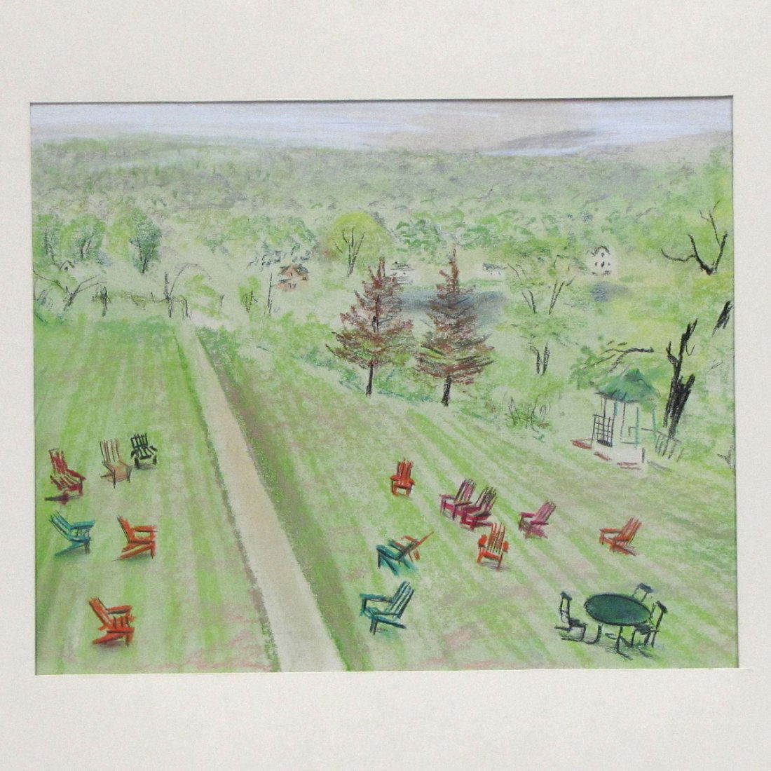 ATTRIBUTED TO LEON KROLL (AMERICAN 1884-1974): ATTRIBUTED TO LEON KROLL (AMERICAN 1884-1974), PASTEL, PARK LANDSCAPE, SIGNED KROLL 1952. SHEET 17 X 22 1/2"