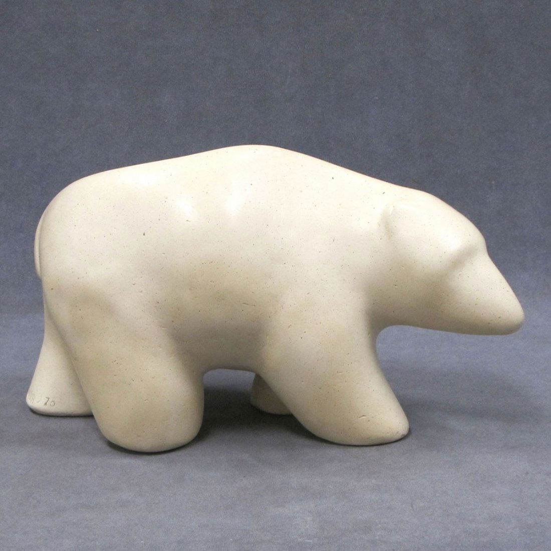 VICTOR ROBINSON (CANADA/US 1922-), POLAR BEAR: VICTOR ROBINSON (CANADA/US 1922-), ALVA STONE POLAR BEAR, 1978, SIGNED. HEIGHT 7"; LENGTH 12"