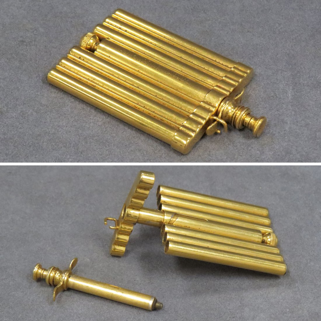 WWI RANDALL AND FAICHNEY MEDIC'S SYRINGE/AMPULE: WWI RANDALL AND FAICHNEY MEDIC'S SYRINGE/AMPULE CASE, 1900. HEIGHT 3 3/4"; WIDTH 2 1/4"
