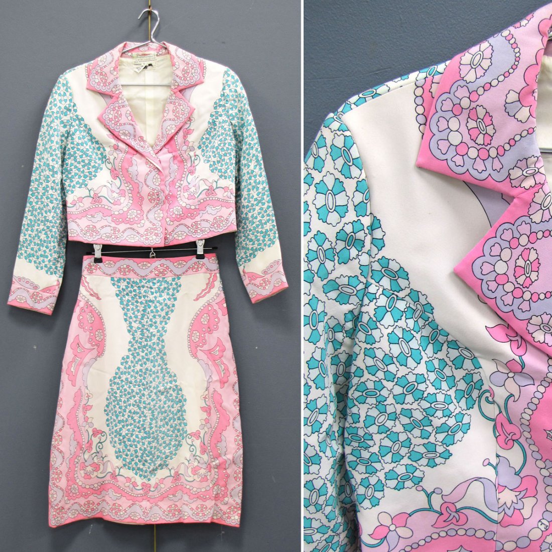 EMILIO PUCCI ITALIAN 2-PIECE SILK DRESS: EMILIO PUCCI ITALIAN 2-PIECE SILK DRESS, MADE FOR SAKS FIFTH AVENUE. SIZE 4