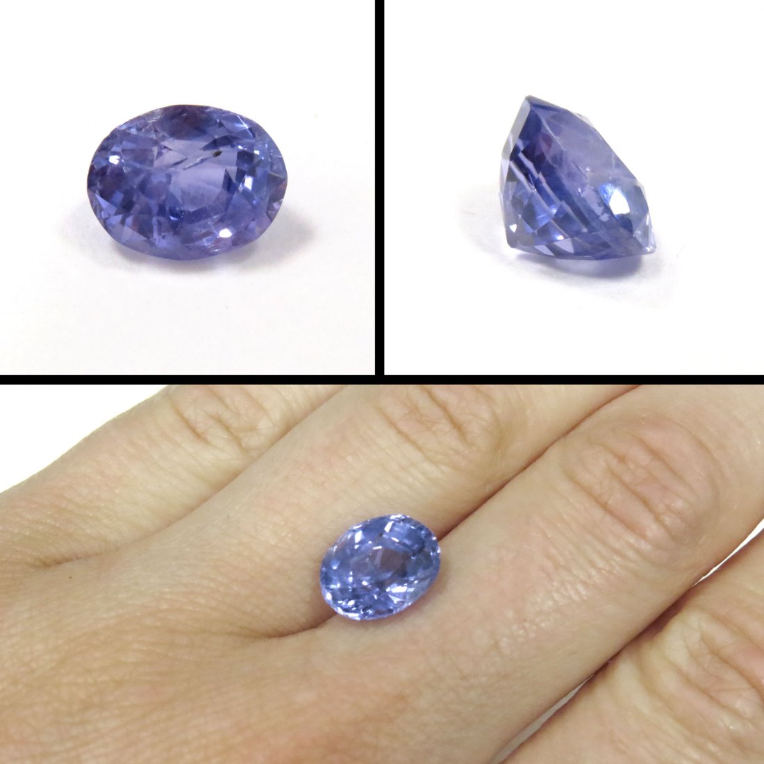 SINGLE OVAL FACETED ALEXANDRITE-LIKE SAPPHIRE: SINGLE OVAL FACETED ALEXANDRITE-LIKE SAPPHIRE, 5.5 CT (LAVENDER TO BLUE)
