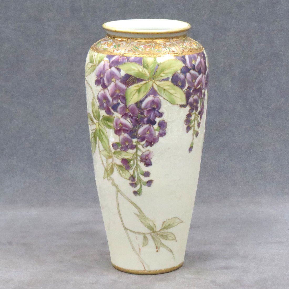VINTAGE HAND PAINTED NIPPON GILT DECORATED VASES