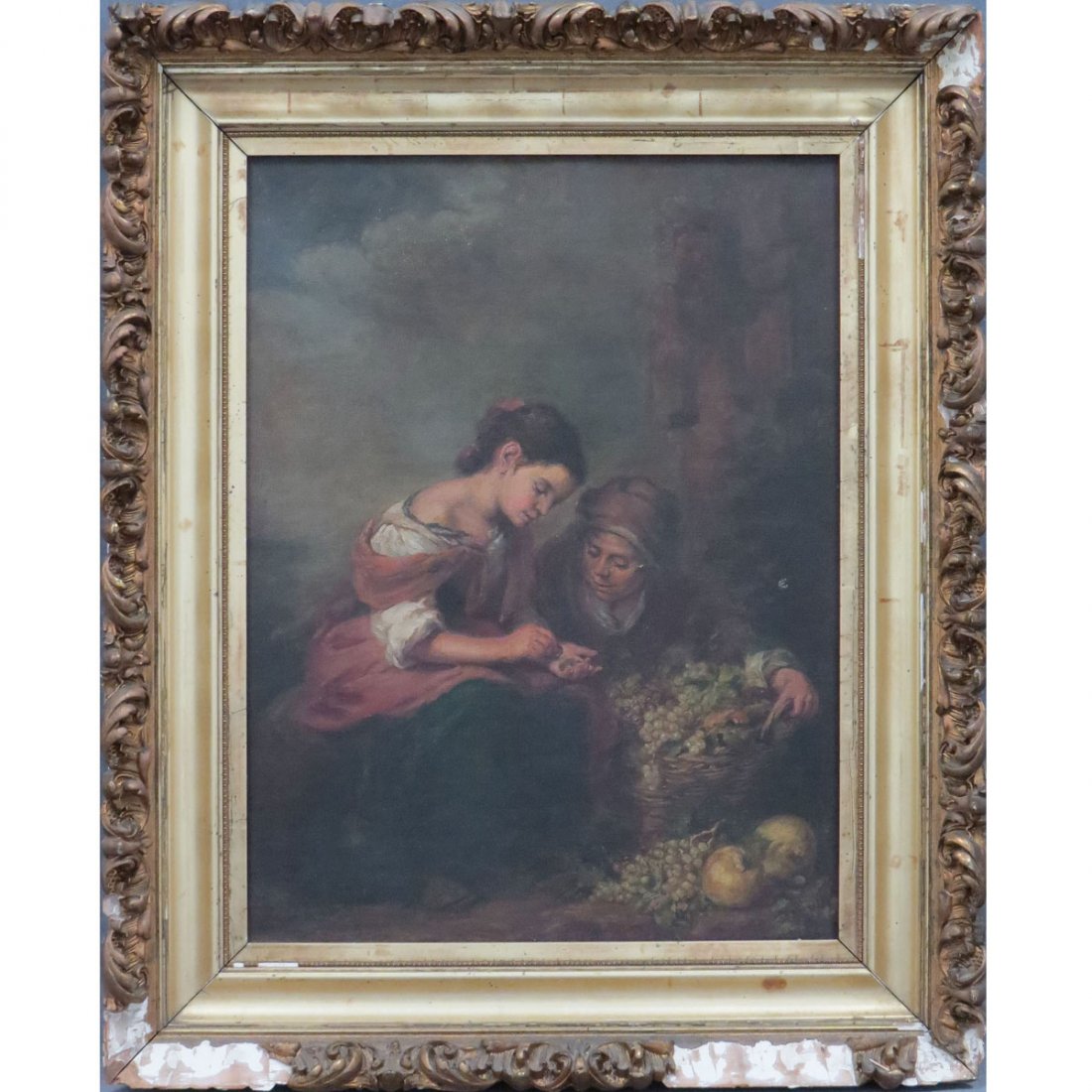 CONTINENTAL SCHOOL (19/20TH CENTURY), OIL: CONTINENTAL SCHOOL (19/20TH CENTURY), OIL ON CANVAS, THE FRUIT SELLER, UNSIGNED. 21 X 16"; FRAMED 28 X 23"