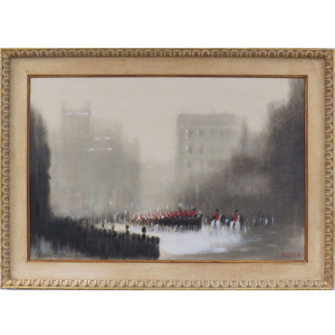 ANTHONY ROBERT KLITZ (IRISH/ENGLISH 1917-2000): ANTHONY ROBERT KLITZ (IRISH/ENGLISH 1917-2000), OIL ON CANVAS, "OPENING OF PARLIAMENT, LONDON", SIGNED AND TITLED. 24 X 36 1/2"; FRAMED 32 X 44"
