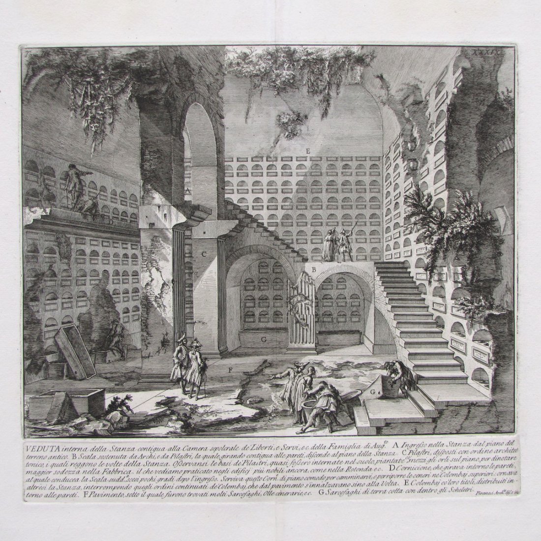 GIOVANNI PIRANESI (ITALY 1720-1778), ETCHING : GIOVANNI PIRANESI (ITALY 1720-1778), ETCHING, "VEDUTA INTERNA DELLA STANZA", VOL III, PLATE 39 (F.310) FROM ANTICHITA ROMANE. PLATE 16 1/4 X 14 1/2" (FULL MARGINS BEFORE NUMBERS)