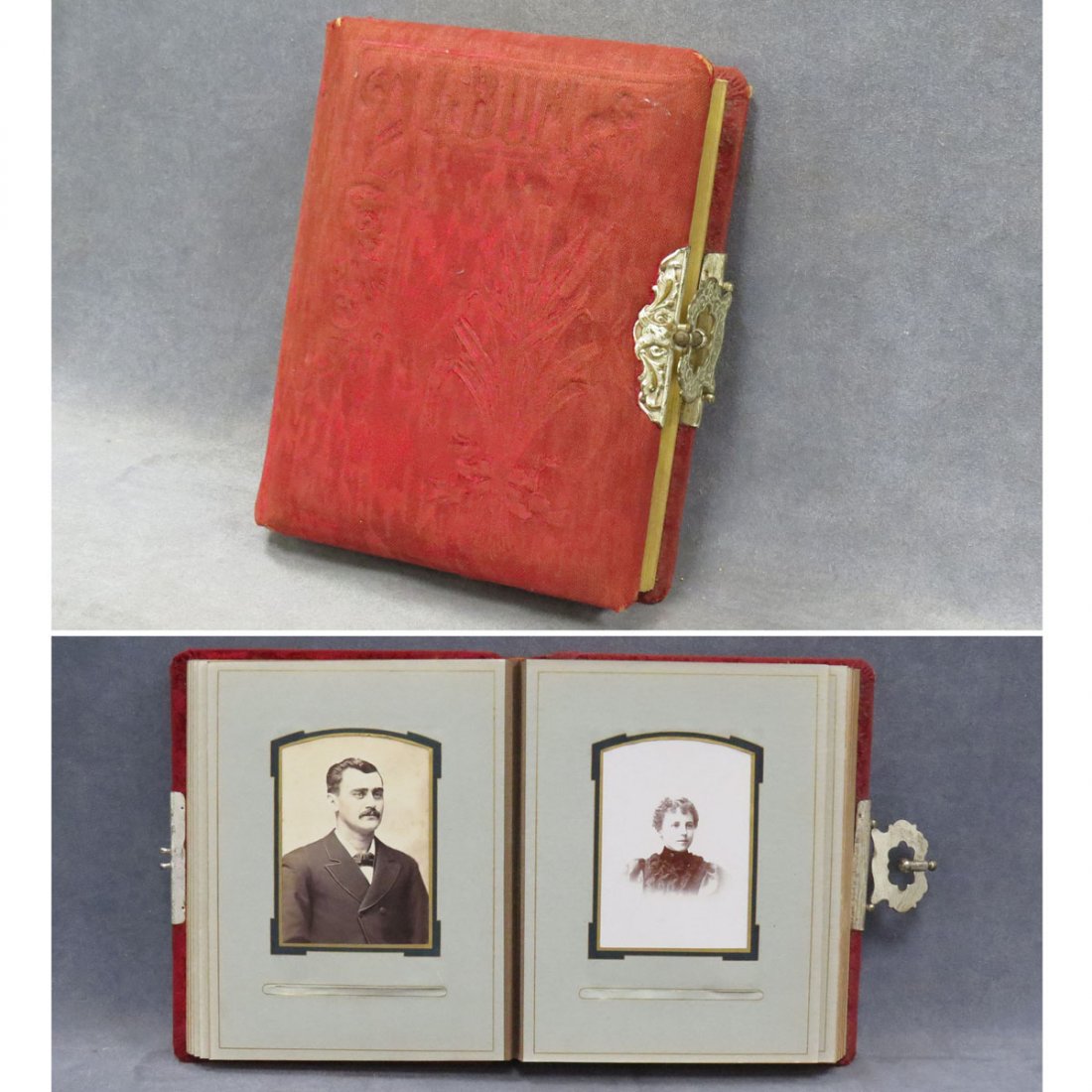 EDWARDIAN PHOTO ALBUM WITH (45) PHOTOS: EDWARDIAN PHOTO ALBUM WITH (45) PHOTOS MOSTLY CHILDREN, AND BABIES. 9 X 11"